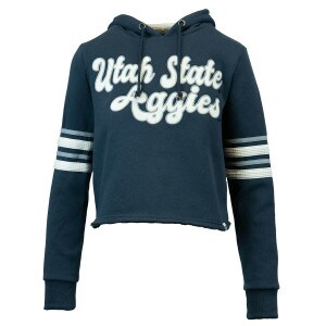 utah state aggies cropped hoodie womens